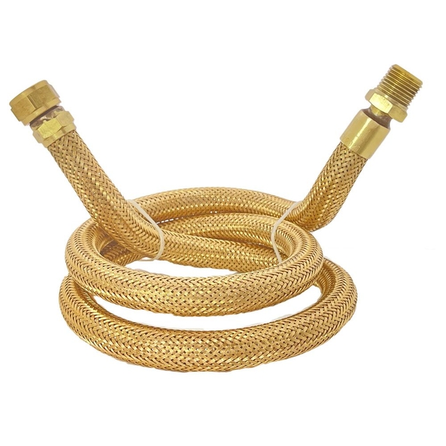 Mangueira Flexível Gás 1,20M 1/2mxf Malha Latão Interno Cobre
